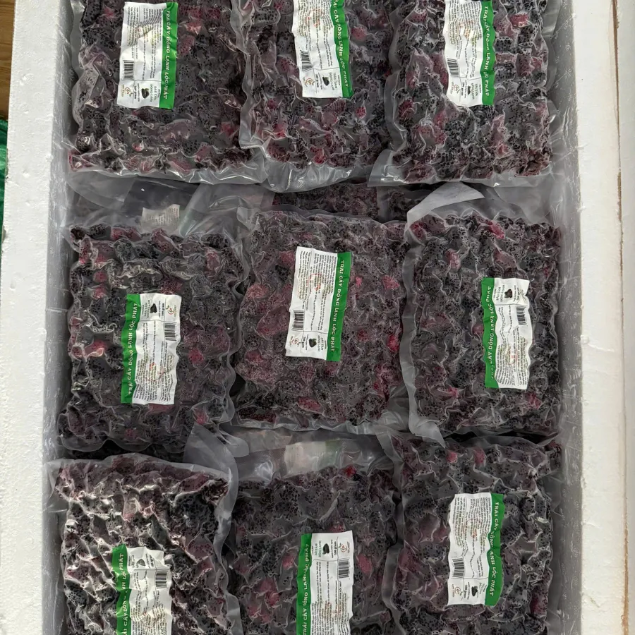 Dâu Tằm Đông Lạnh 500gr Dâu tằm đông lạnh Lộc Phát 500gr được bảo quản ở kho trữ nhiệt độ âm sâu