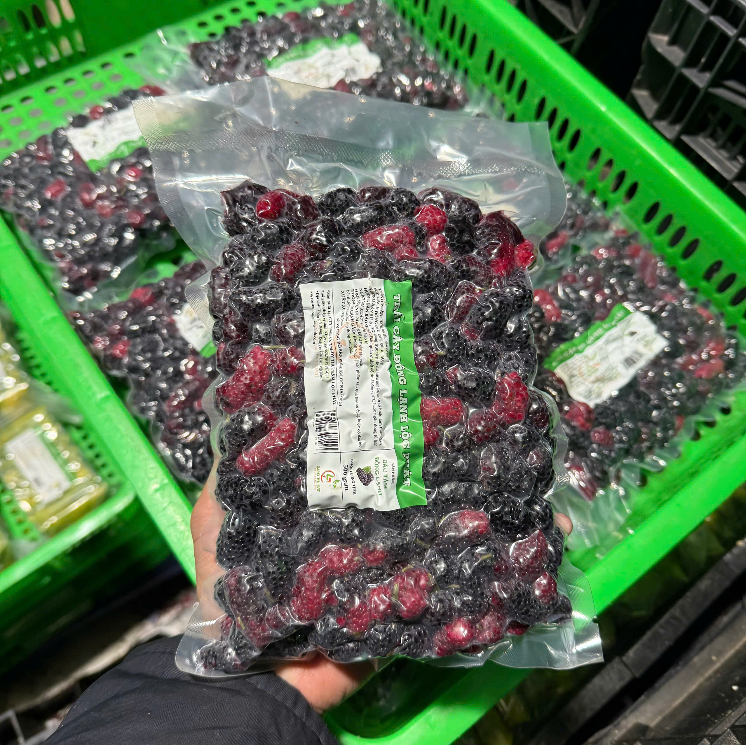 Dâu Tằm Đông Lạnh 500gr Dâu tằm đông lạnh đóng gói túi 500gr