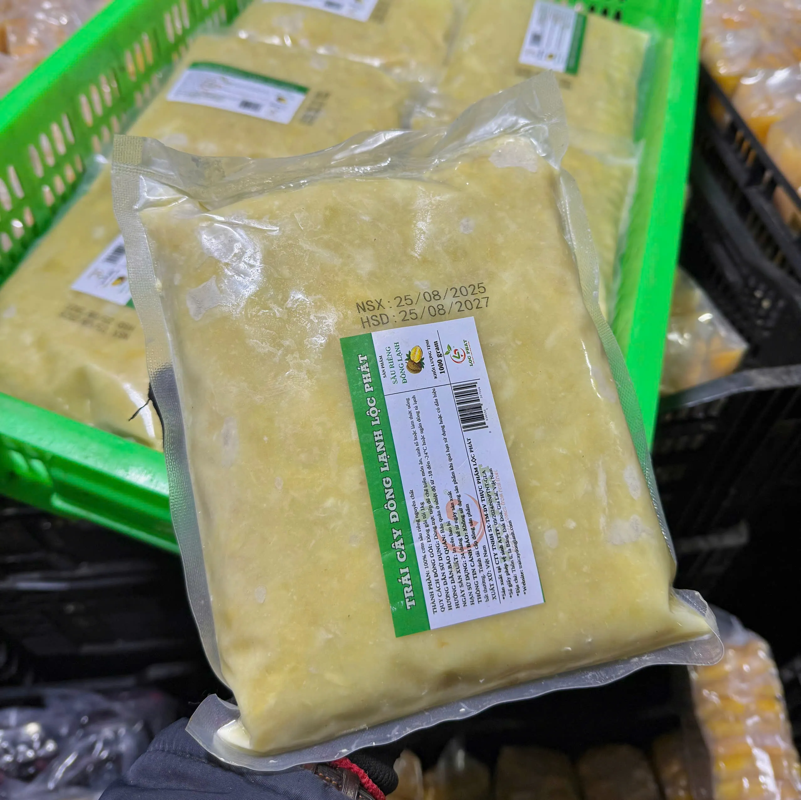 Sầu Riêng Đông Lạnh 1kg Sầu riêng cấp đông Lộc Phát