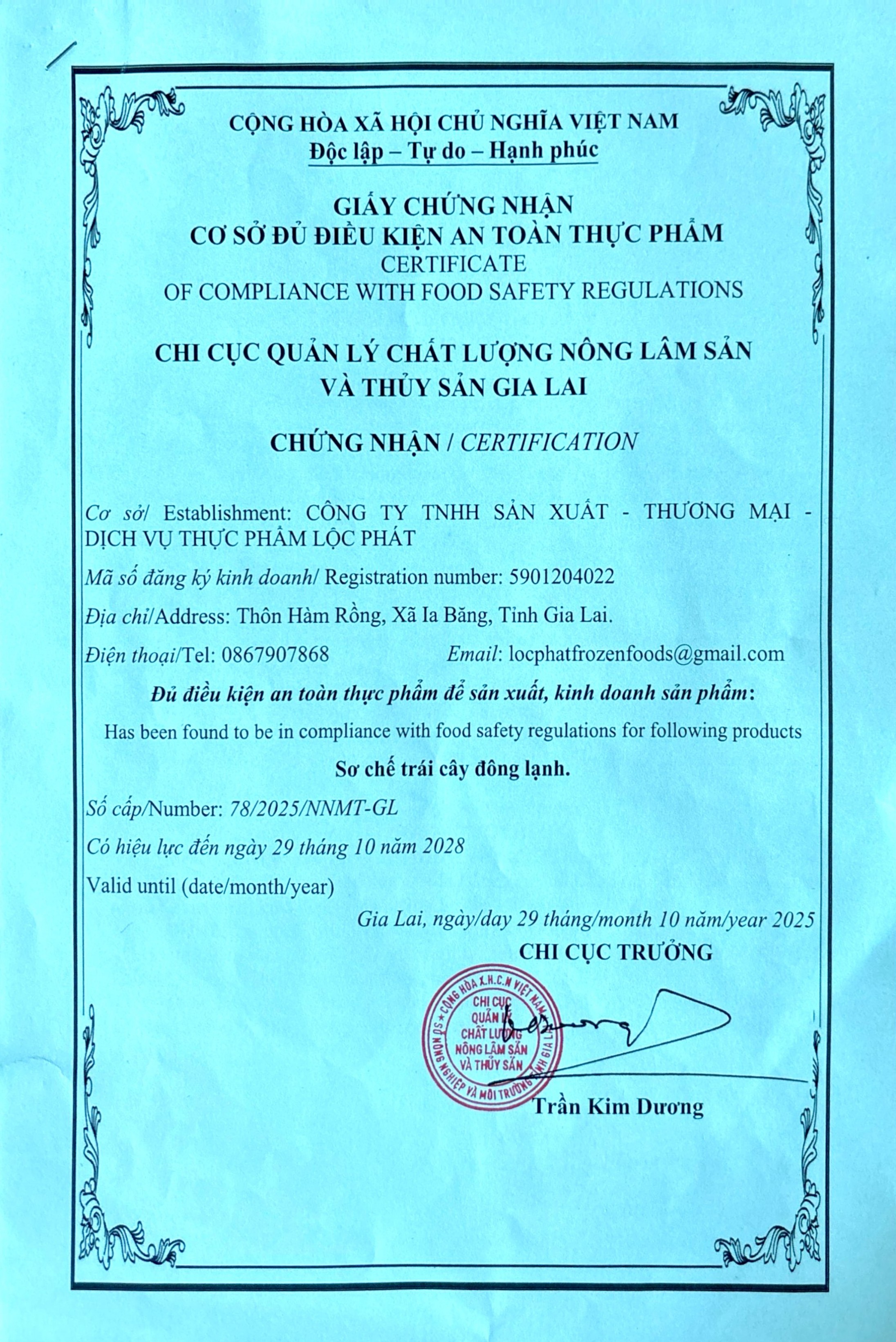 Giới thiệu Giay ve sinh an toan thuc pham Cap nhat 29.10.2025 page 0001